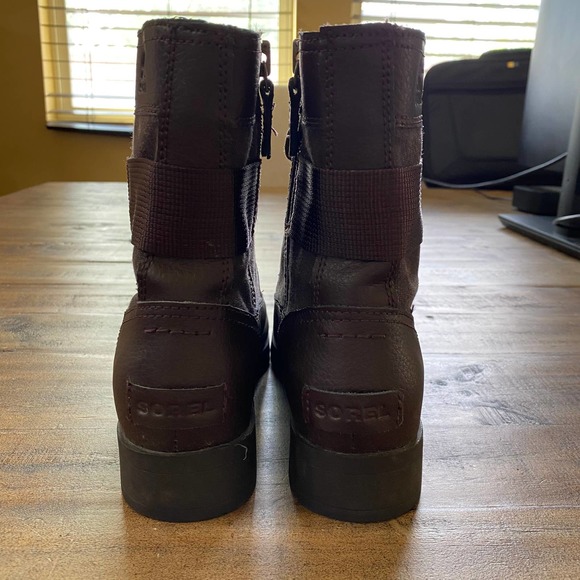 Sorel Brown Emelie Conquest Waterproof Leather Lace Up Combat Boots Size 5 - Picture 9 of 11